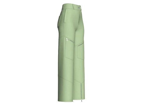 Girls Zip-Detail Cargo Pant 3D Model