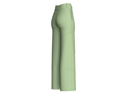Girls Zip-Detail Cargo Pant 3D Model