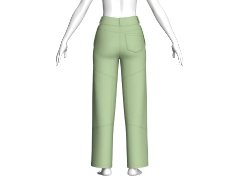 Girls Zip-Detail Cargo Pant 3D Model
