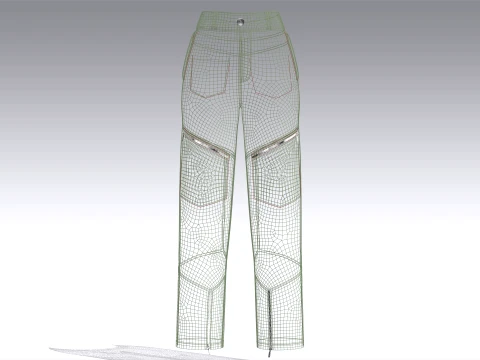 Girls Zip-Detail Cargo Pant 3D Model