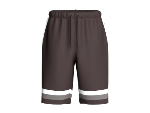 Men Basketball Shorts With Striped Hem 3D Model