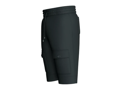 Men Elastic Waist Drawstring Shorts With Pockets 3D Model