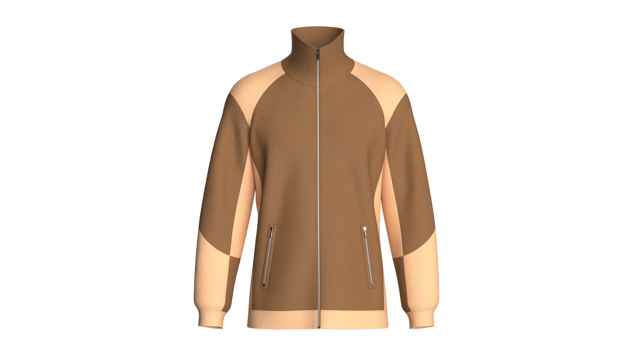 Men Color-Blocked Zip Up Jacket 3D Model .c4d .max .obj .3ds .fbx .stl .blend 