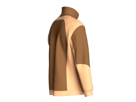 Men Color-Blocked Zip Up Jacket 3D Model