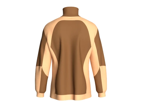 Men Color-Blocked Zip Up Jacket 3D Model