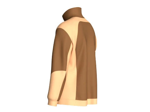Men Color-Blocked Zip Up Jacket 3D Model