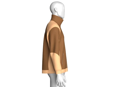 Men Color-Blocked Zip Up Jacket 3D Model