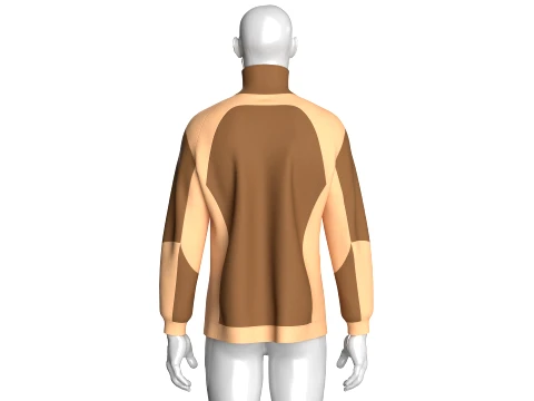 Men Color-Blocked Zip Up Jacket 3D Model