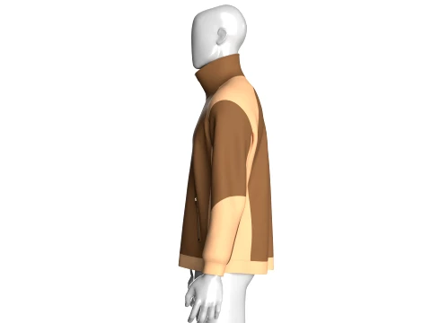 Men Color-Blocked Zip Up Jacket 3D Model