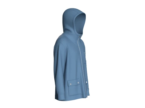 Men Multi-Pocket Hooded Jacket 3D Model