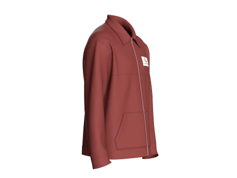 Men Zip-Up Collared Jacket 3D Model
