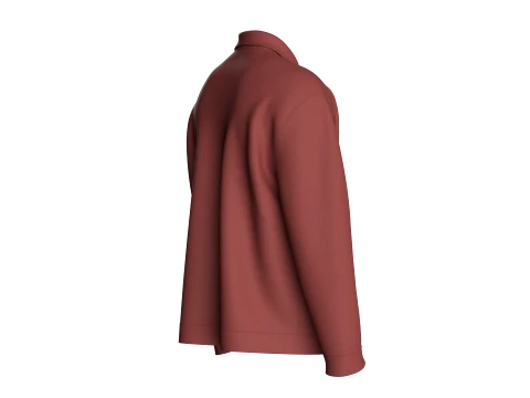 Men Zip-Up Collared Jacket 3D Model