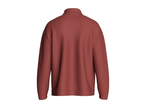 Men Zip-Up Collared Jacket 3D Model