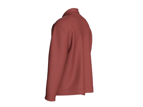 Men Zip-Up Collared Jacket 3D Model