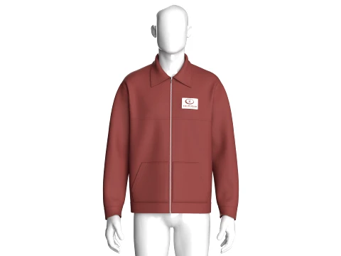Men Zip-Up Collared Jacket 3D Model