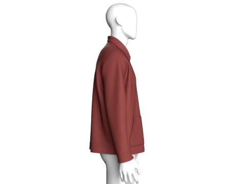 Men Zip-Up Collared Jacket 3D Model