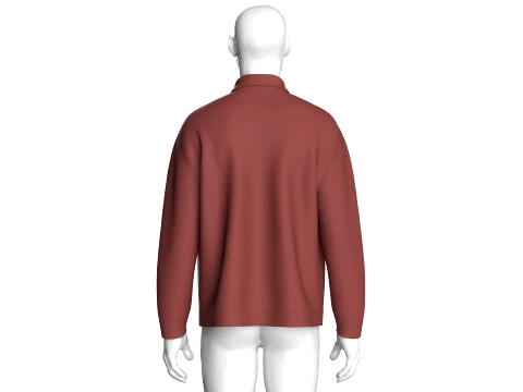 Men Zip-Up Collared Jacket 3D Model