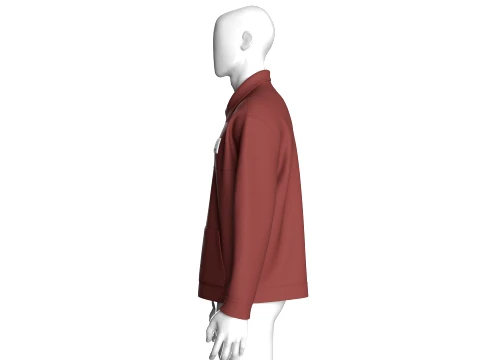 Men Zip-Up Collared Jacket 3D Model