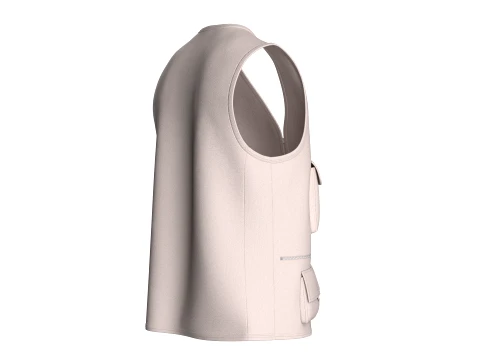 Men Zip-Up Vest With Cargo Pockets 3D Model