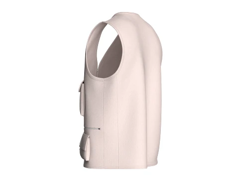 Men Zip-Up Vest With Cargo Pockets 3D Model