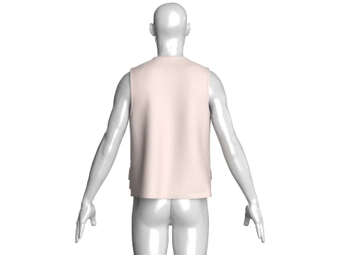 Men Zip-Up Vest With Cargo Pockets 3D Model