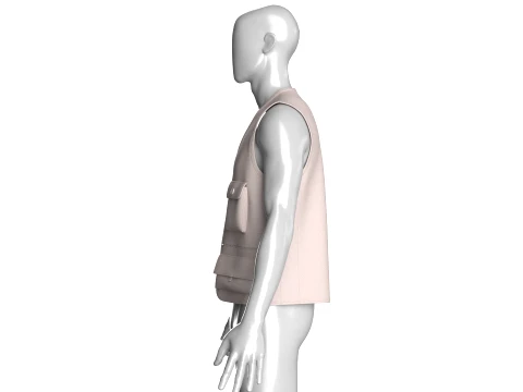 Men Zip-Up Vest With Cargo Pockets 3D Model