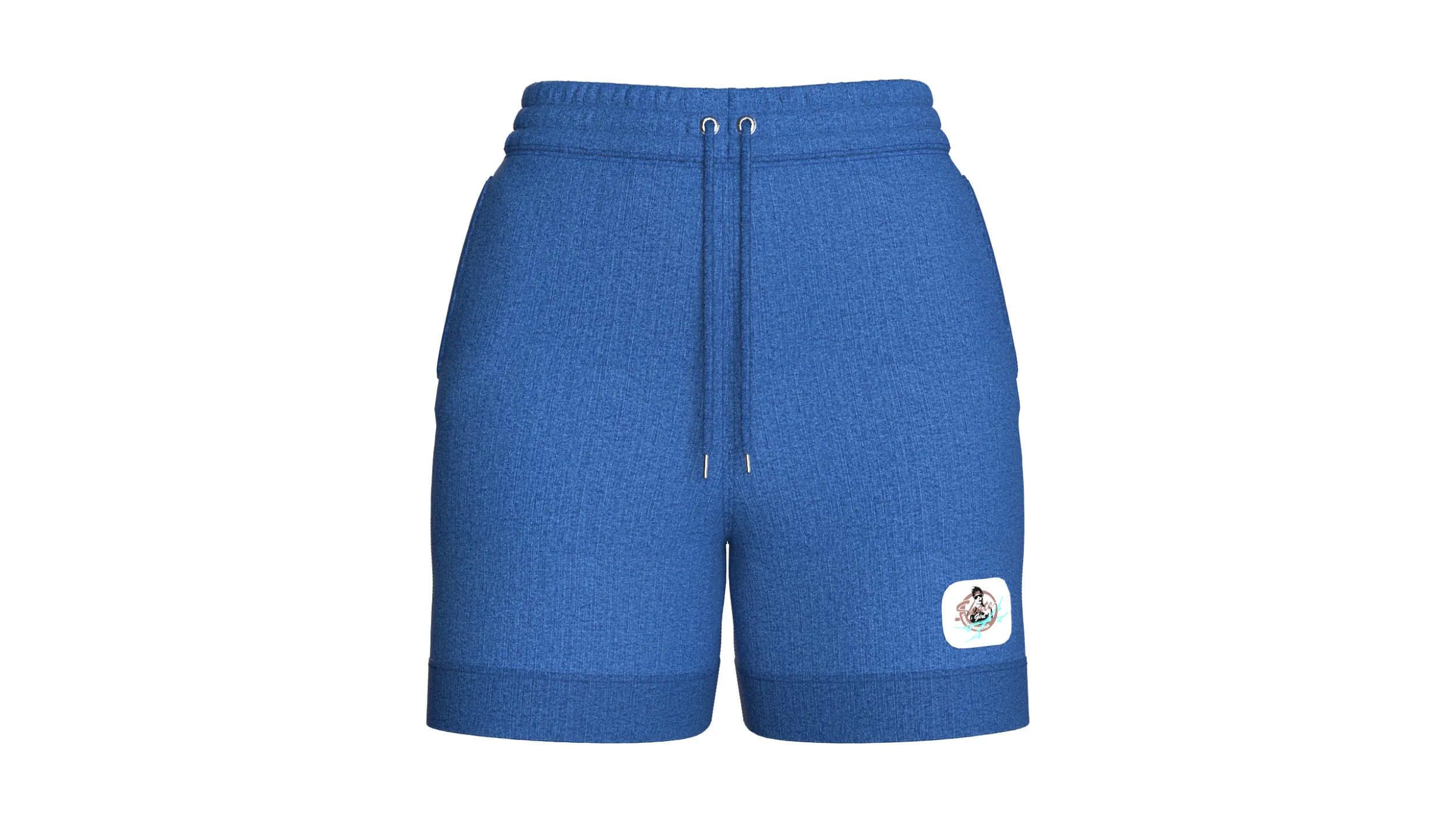 Girls High-Waisted Drawstring Denim Shorts 3D Model .c4d .max .obj .3ds .fbx .stl .blend 