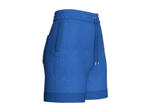 Girls High-Waisted Drawstring Denim Shorts 3D Model