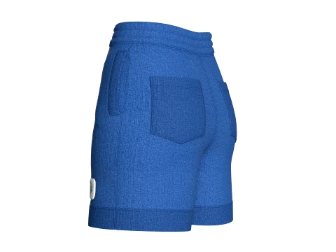 Girls High-Waisted Drawstring Denim Shorts 3D Model
