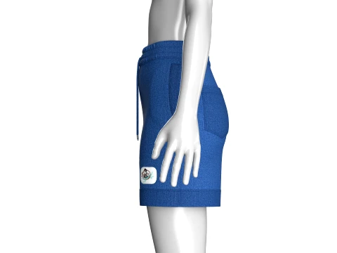 Girls High-Waisted Drawstring Denim Shorts 3D Model