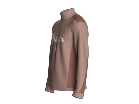 Men High Neck Printed Sweatshirt 3D Model