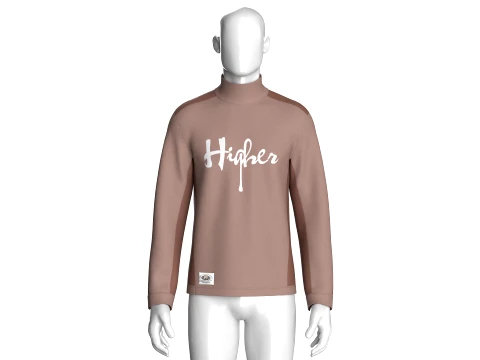 Men High Neck Printed Sweatshirt 3D Model