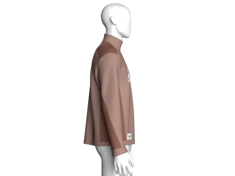 Men High Neck Printed Sweatshirt 3D Model