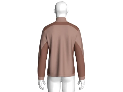 Men High Neck Printed Sweatshirt 3D Model