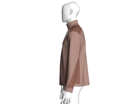 Men High Neck Printed Sweatshirt 3D Model