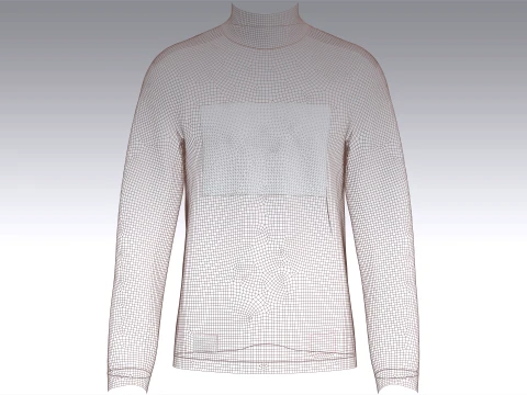 Men High Neck Printed Sweatshirt 3D Model