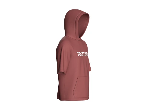 Men Printed Short-Sleeve Hoodie 3D Model