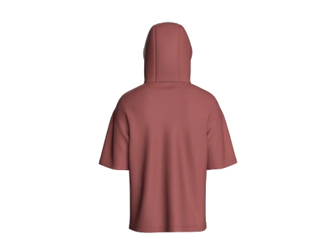 Men Printed Short-Sleeve Hoodie 3D Model