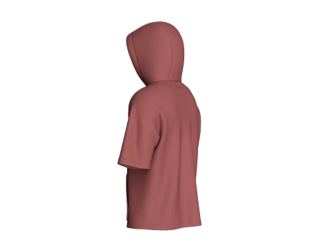 Men Printed Short-Sleeve Hoodie 3D Model