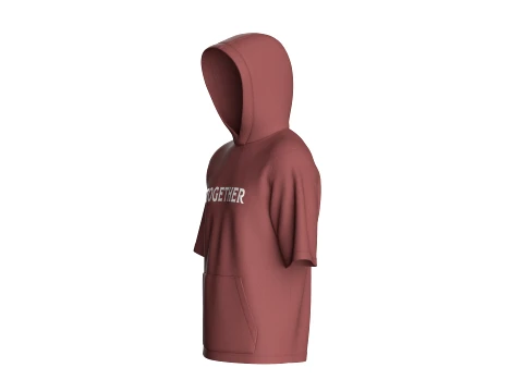 Men Printed Short-Sleeve Hoodie 3D Model
