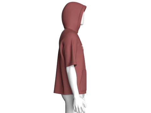 Men Printed Short-Sleeve Hoodie 3D Model