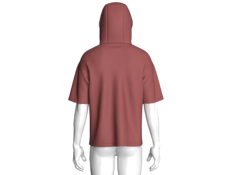 Men Printed Short-Sleeve Hoodie 3D Model
