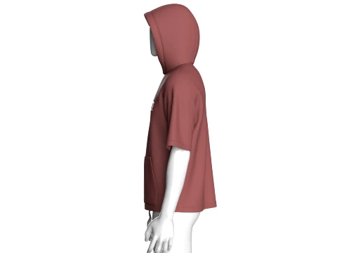 Men Printed Short-Sleeve Hoodie 3D Model