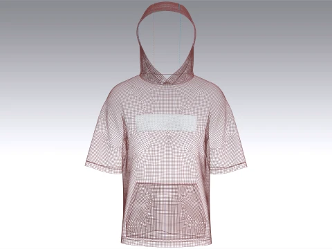 Men Printed Short-Sleeve Hoodie 3D Model