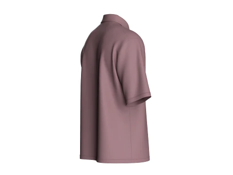 Men Short Sleeve Button-Up Shirt 3D Model