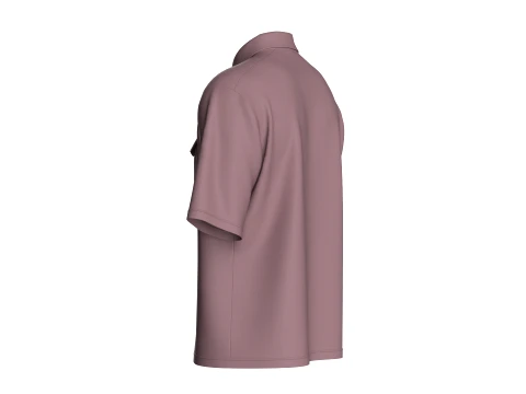 Men Short Sleeve Button-Up Shirt 3D Model