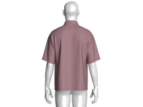 Men Short Sleeve Button-Up Shirt 3D Model