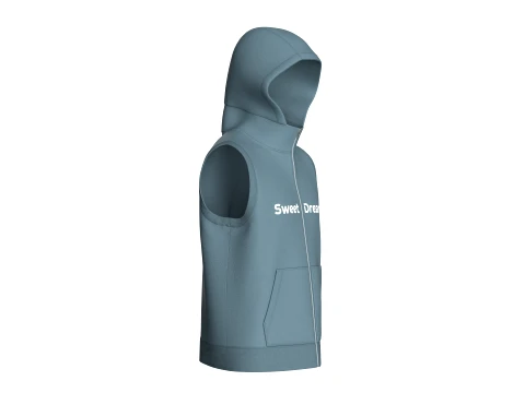 Men Sleeveless Hooded Jacket 3D Model