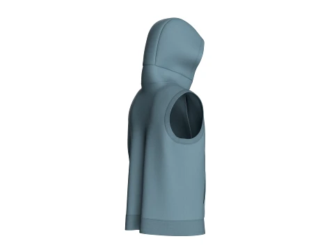 Men Sleeveless Hooded Jacket 3D Model