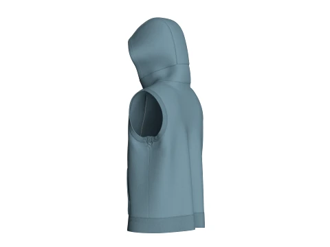 Men Sleeveless Hooded Jacket 3D Model